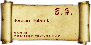 Bocsan Hubert névjegykártya